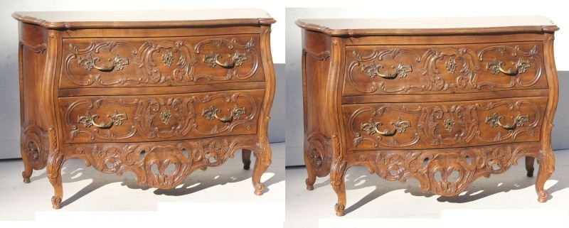 pr of fine quality fruitwood carved French style bombe (1 of 4)