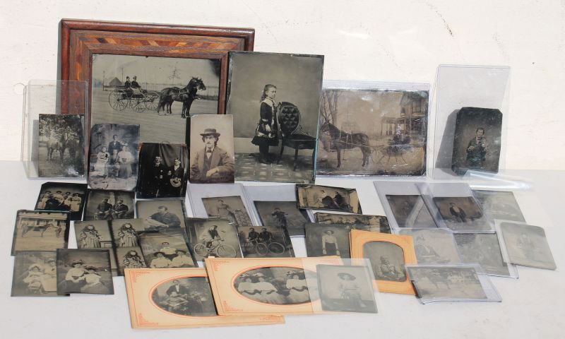 large lot of antique tin type photographs incl (1 of 8)