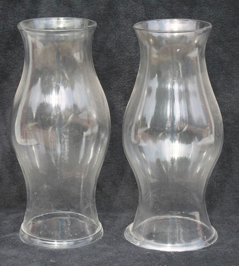 pr of late 18th/early 19thC glass hurricane globes - (1 of 2)