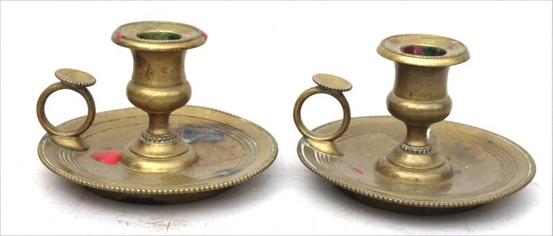 nice pr of French Neoclassical ca 1800-1820 cast brass (1 of 3)