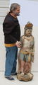 Chinese carved & wood painted Quan Yin - 53" tall - 2