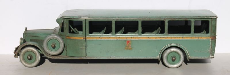 antique Buddy L "Transportation Co." bus w orig labels (1 of 10)