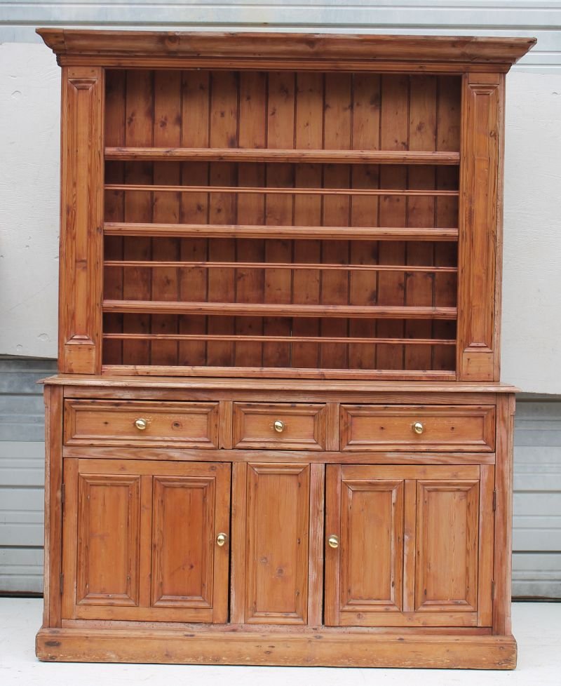 Late 18th/ Early 19thC pine stepback Welsh cupboard (1 of 1)