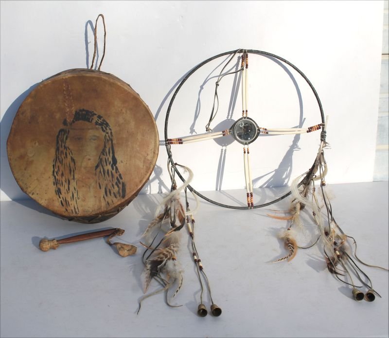 lot of 2 ca 1920 Seneca Native American items incl 15" (1 of 4)