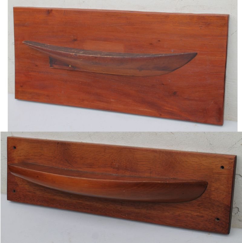 lot of 2 antique boat maker's half hull ship models (1 of 6)
