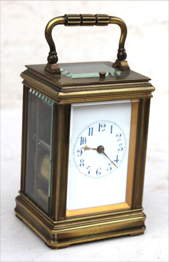 19thC French bronze repeating carriage clock sgnd Paris (1 of 3)
