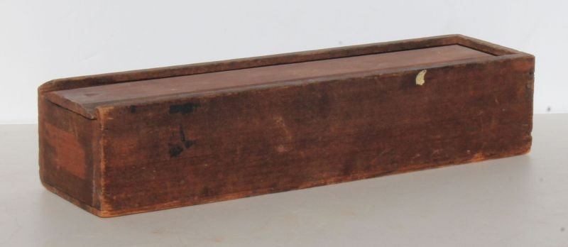 early American slide top wooden candle box in old (1 of 3)