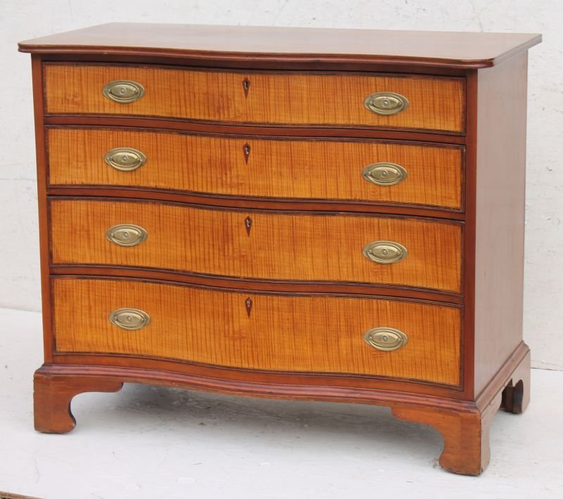 Fine ca 1780 period Chippendale CT cherry & tiger maple (1 of 5)