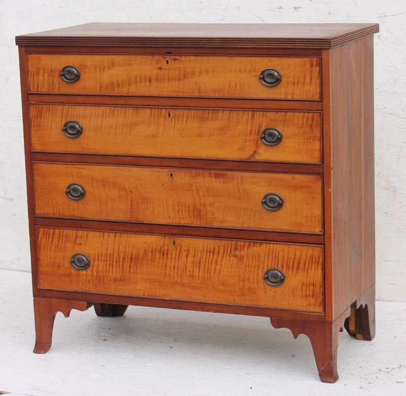 Fine period Federal ca 1800 CT cherry 4 dr graduated (1 of 5)