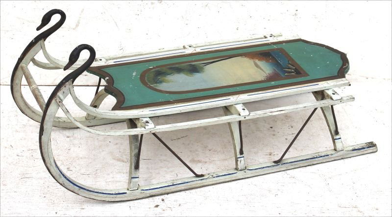 wonderful early paint dec sled retaining orig white (1 of 5)
