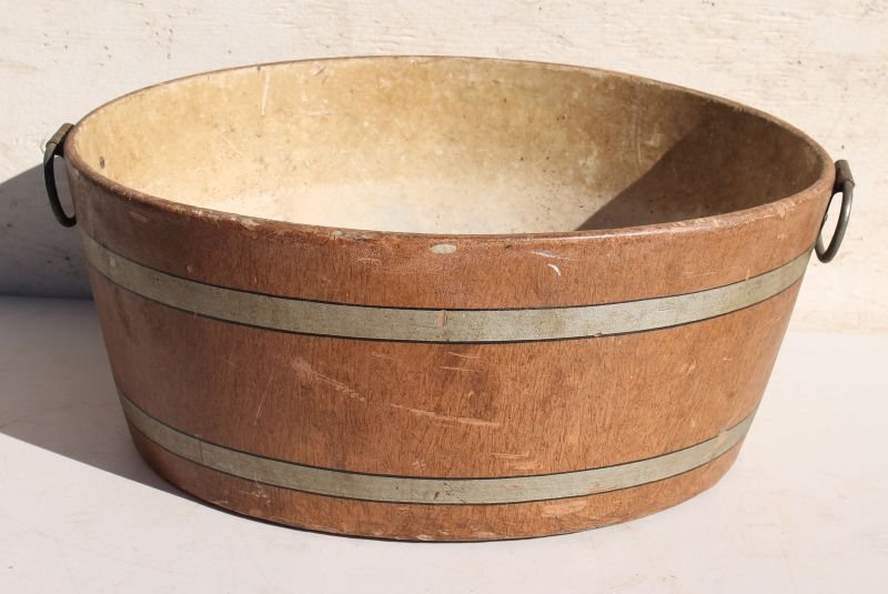Excellent 19thC Vict papier mache grain painted oval: Excellent 19thC Vict papier mache grain painted oval wine cooler - 7 3/4" tall x 18 1/2" x 13 3/4"