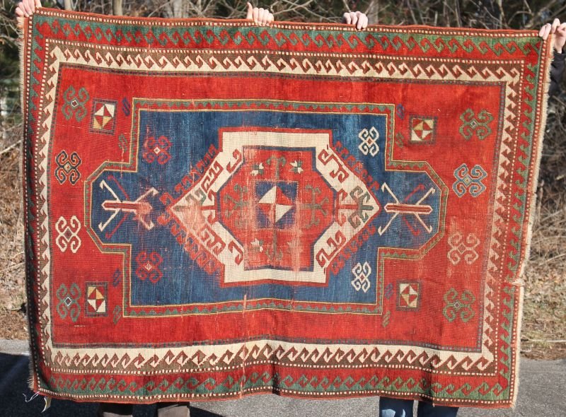 4'10"x6'6" antique Kazak/Caucasian Oriental area rug (1 of 1)
