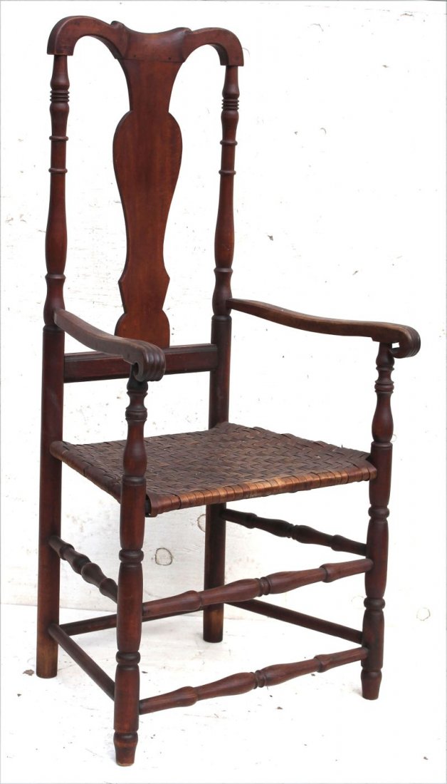 ca 1760 QA period New England maple armchair w (1 of 2)