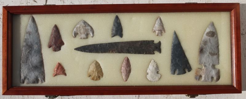 nice collection of Native American stone carved arrow & (1 of 5)