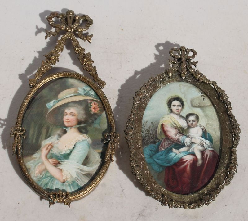 2 cast bronze French roccoco miniature frames w (1 of 3)