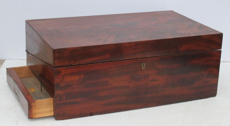 mid 19thC large travelling desk possibly for an Officer (1 of 3)