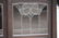 carved oak Art Nouveau leaded glass double sliding door - 3