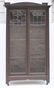 carved oak Art Nouveau leaded glass double sliding door - 4