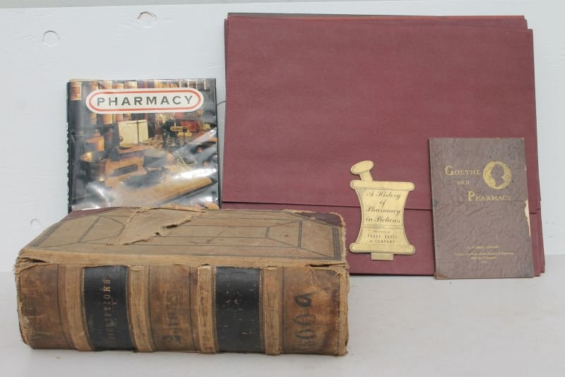 Lot of Buckley Pharmacy ephemera including a large book (1 of 3)