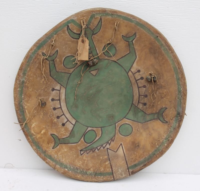 Native American antique cow hide shield found in (1 of 4)