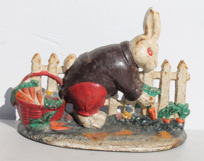 ca 1940 cast iron orig vibrant polychrome painted (1 of 3)