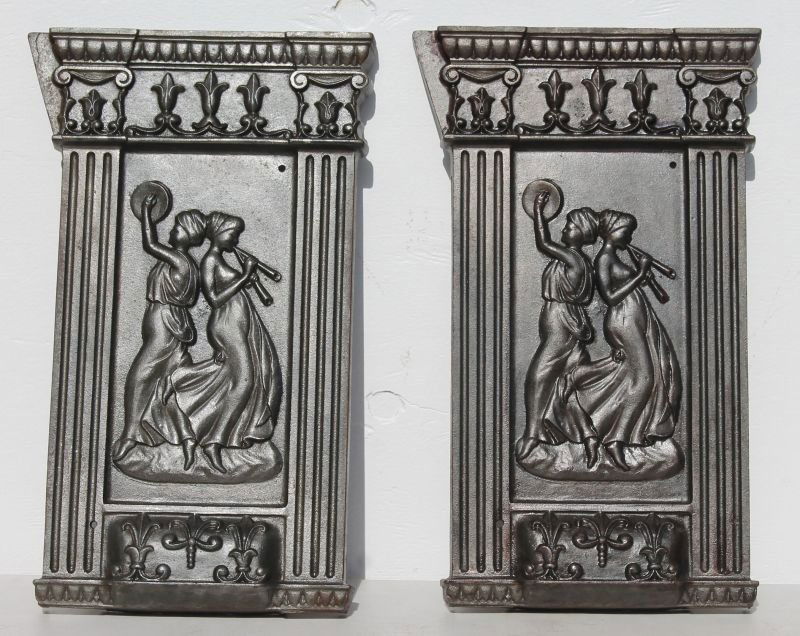 2 antique cast iron decorative side pieces for old (1 of 2)