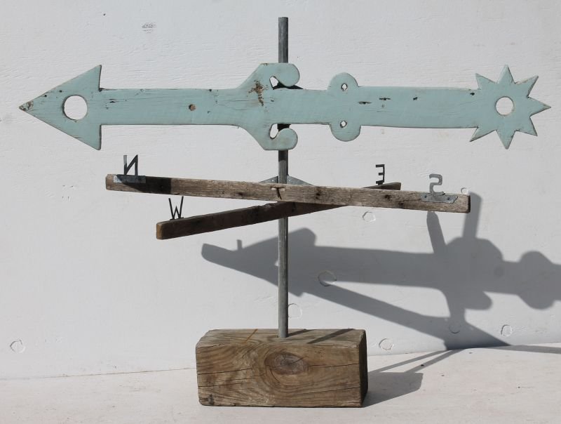 Folk Art wooden carved arrow form weathervane over (1 of 3)