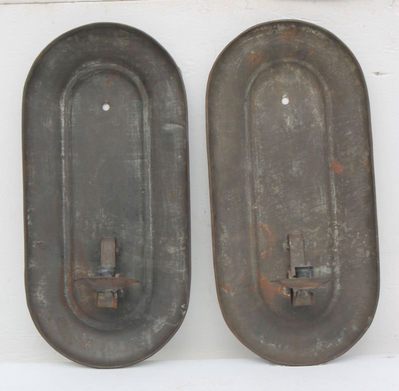 pr of ca 1830 New England tin candle sconces in (1 of 4)
