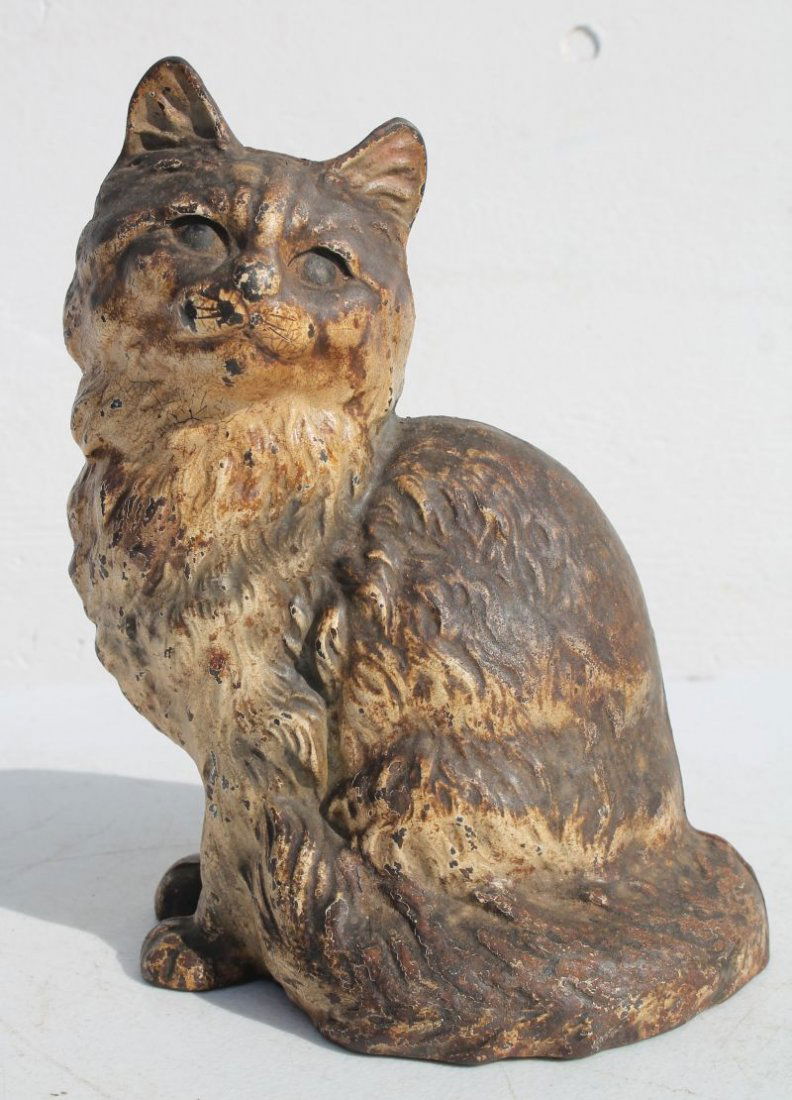 ca 1920 cast iron sitting cat doorstop by Hubley (1 of 4)