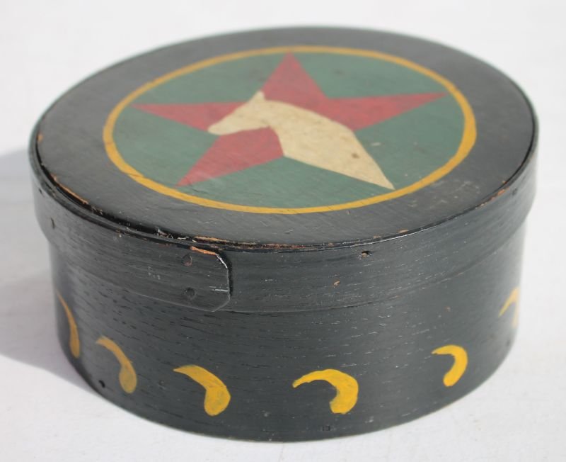 19thC PA ash & pine rare orig polychrome paint dec (1 of 4)