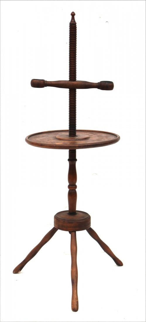 antique 3 legged adjustable candlestand - 40" tall (1 of 3)