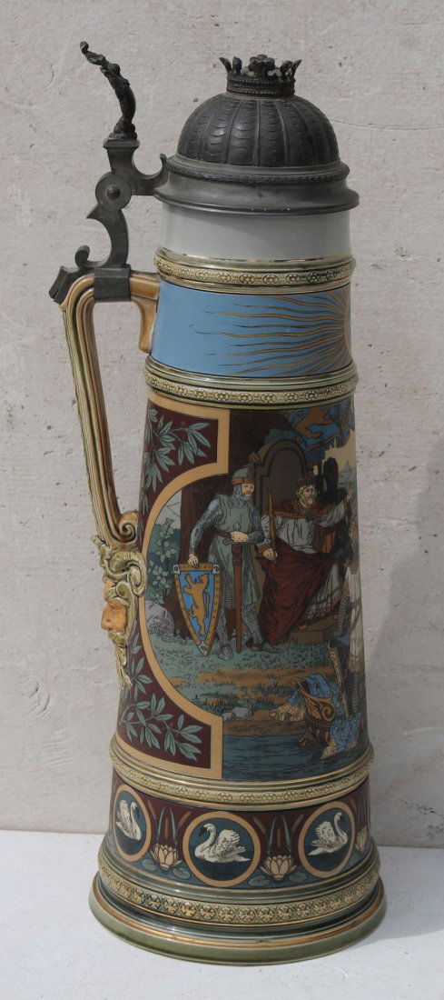 spectacular & large 6.8L Mettlach stein #2455 (1 of 5)
