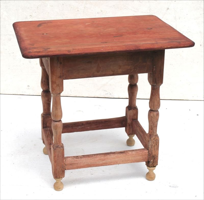 Pilgrim Century ca 1680-1700 CT joint stool in maple, (1 of 4)