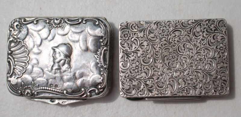 antique Austrian silver engraved match case w striker - (1 of 4)