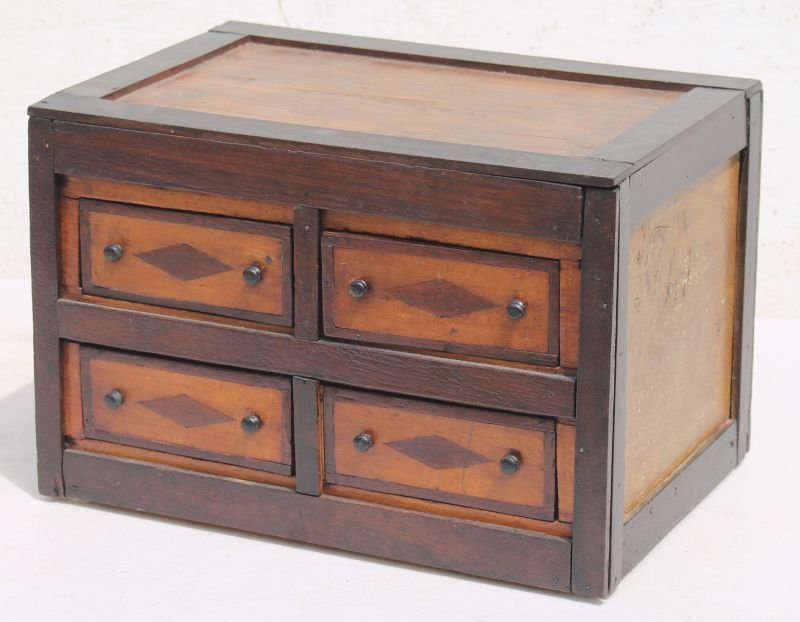 early 20thC 4 dr cigar box in the form of a miniature (1 of 2)