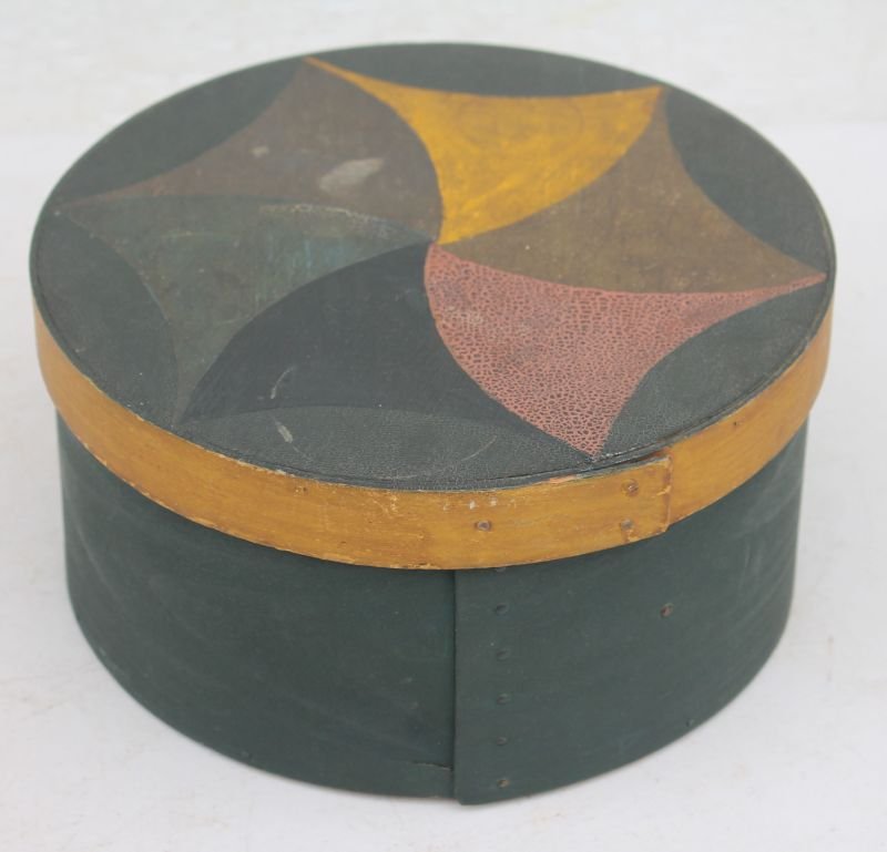 mid 19thC PA pine & maple great multi color paint dec (1 of 3)