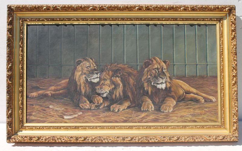 A.W. Bonner (listed 19thC American artist) 28"x54" o/c (1 of 5)