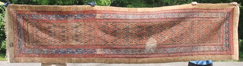 3'x12'1" Antique Serab or Herati Oriental corridor rug (1 of 1)