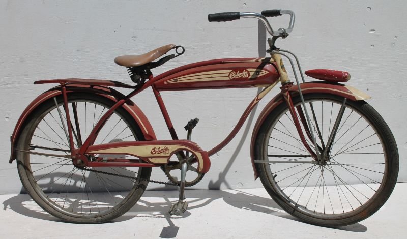 "Columbia Built" red bicycle serial #R704477 ca 1952 - (1 of 7)