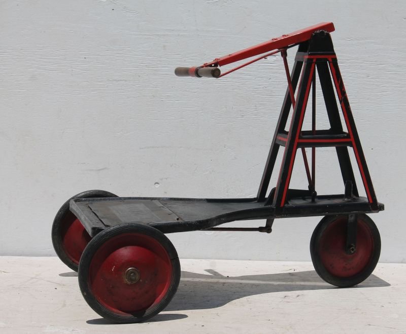 Rare ca 1930's Buddy "L" hand car (manuf for 3 yrs only: Rare ca 1930's Buddy "L" hand car (manuf for 3 yrs only 1930-1932) in working cond - complete w orig sgnd Buddy "L" mat & orig wheels - minor retouch to paint - 33 1/2" tall x 33" long x 25" wide