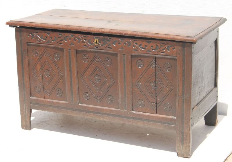 Very rare Boston, MA Pilgrim Century ca 1680 oak & (1 of 4)