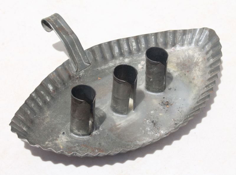 Early 19thC PA rolled sheet iron very rare triple (1 of 2)