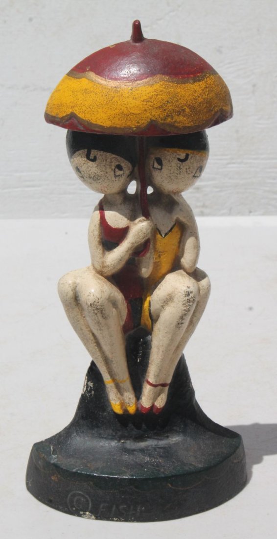 ca 1920 great cast iron bathing beauties doorstop by (1 of 5)