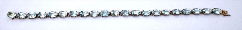 Beautiful 14k gold & aquamarine bracelet - weighs (1 of 2)