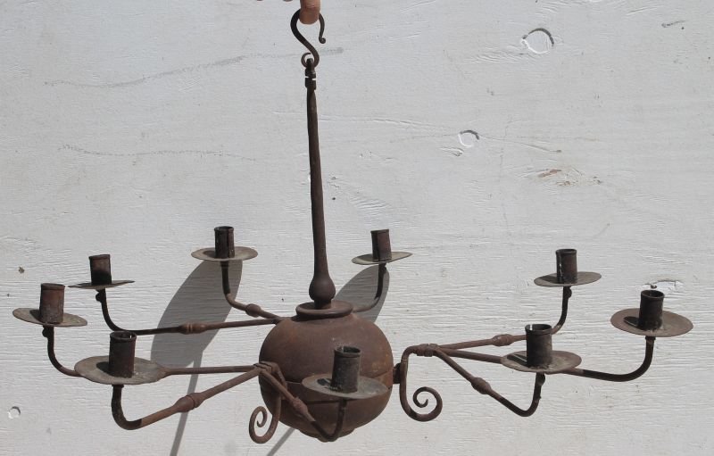 late 18thC rolled sheet & forged iron 2 pc circular (1 of 6)