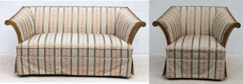 early 20thC French or Italian carved love seat & (1 of 4)