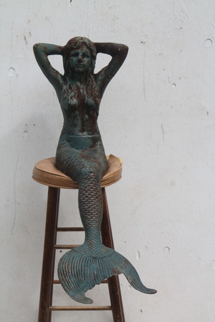 large cast iron mermaid - approx 40" long (1 of 3)