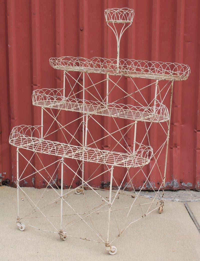 antique French wire 4 tier planter - 46" tall x 33"wide (1 of 2)