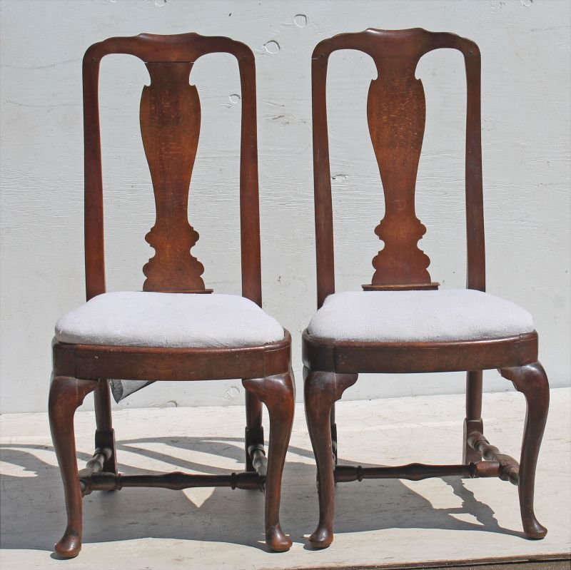 pr of period QA ca 1760 sycamore & maple balloon seat (1 of 8)