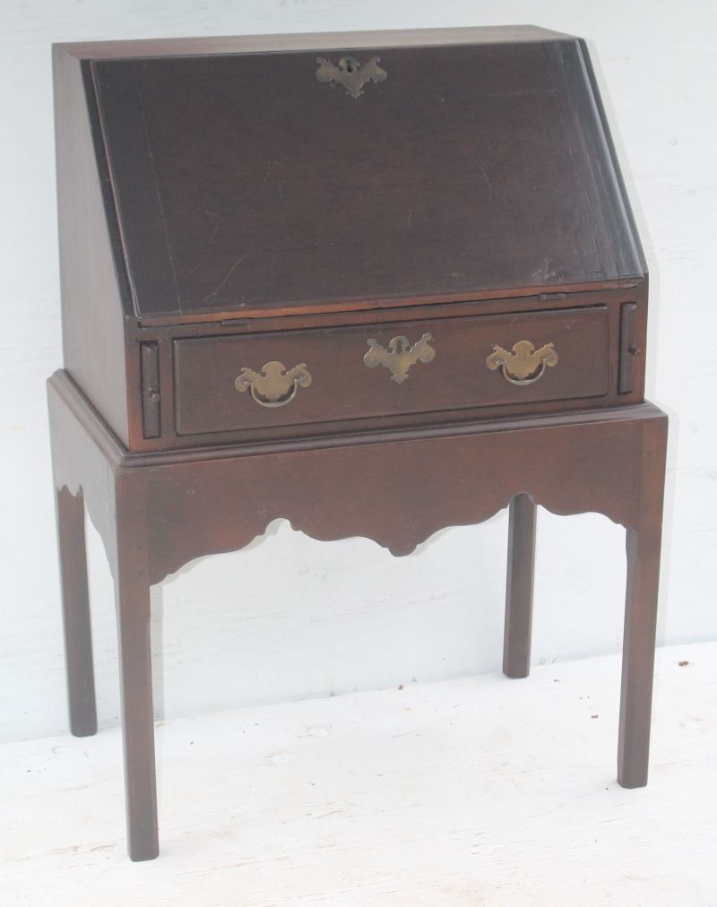 Chippendale period ca 1760's poplar & pine CT desk on (1 of 6)
